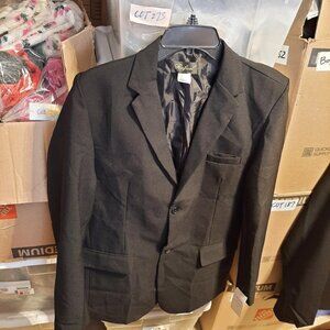 NEW TAG ! Raphael Men/Boy Regular Classic Fit Trim 2 Button Suit Black Sz 20